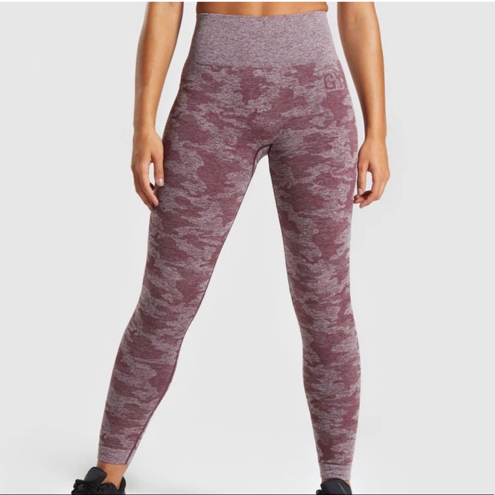 Gymshark seamless berry red camo leggings
